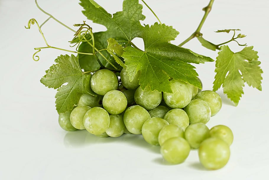 green, grapes, white, table, top, fruit, fresh, bunch, sweet, ripe