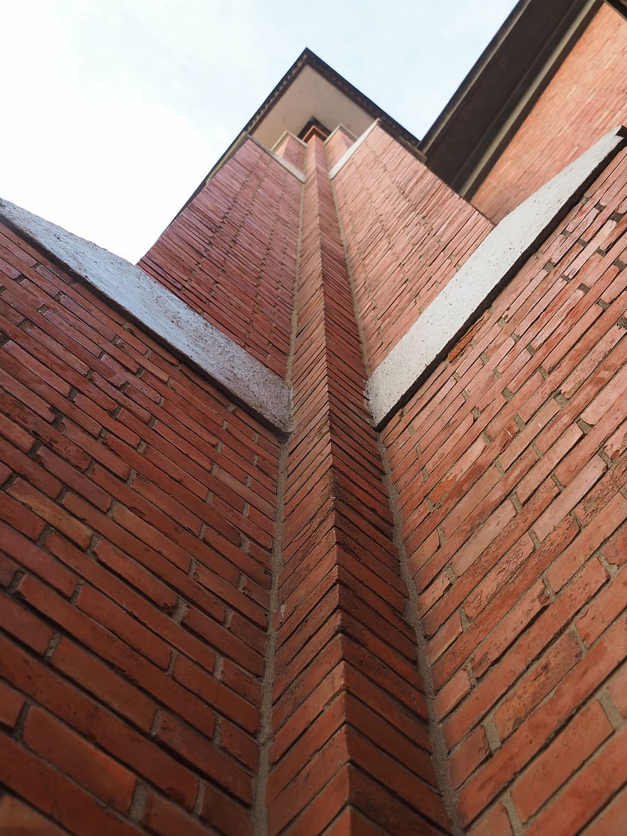freshwater, church, mein, red brick, straight, the corner, symmetry, high, roof, roof Tile