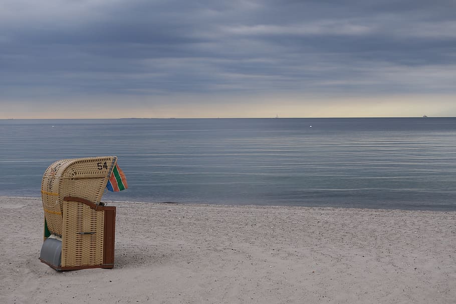 Silla de playa, mar Báltico, playa, azul, arena, cielo, vacaciones, mar, nadie, al aire libre
