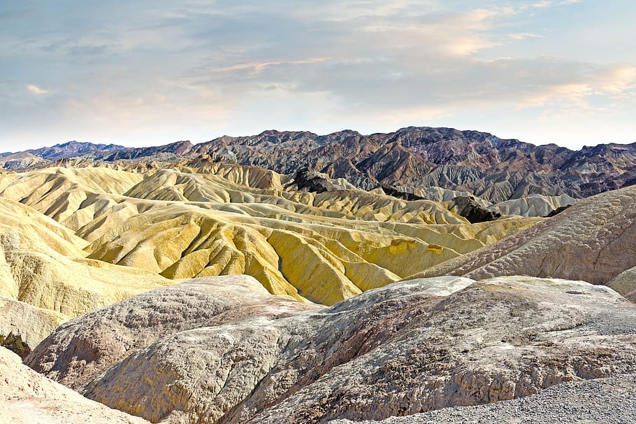 yellow, grey, rocky, mountain, top, daytime, mountains, colors, sandstone, ridges