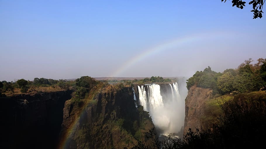 Victorian, Case, Zambezi, Africa, victorian case, waterfall, spray, rainbow, motion, water