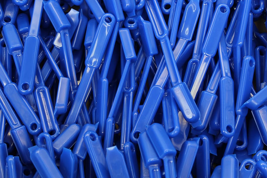 plastic, industry, production, building blocks, brushes, plastic brushes, manufacturing, factory, blue, backgrounds