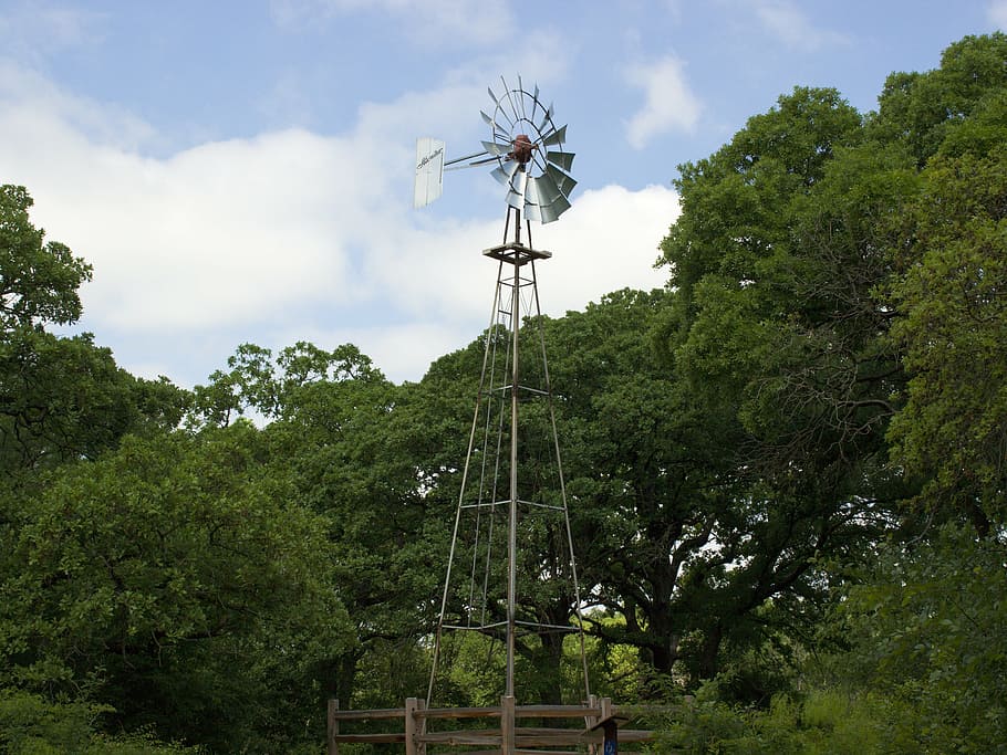 windmill, ranch, farm, agriculture, rural, landscape, old, pump, farming, field