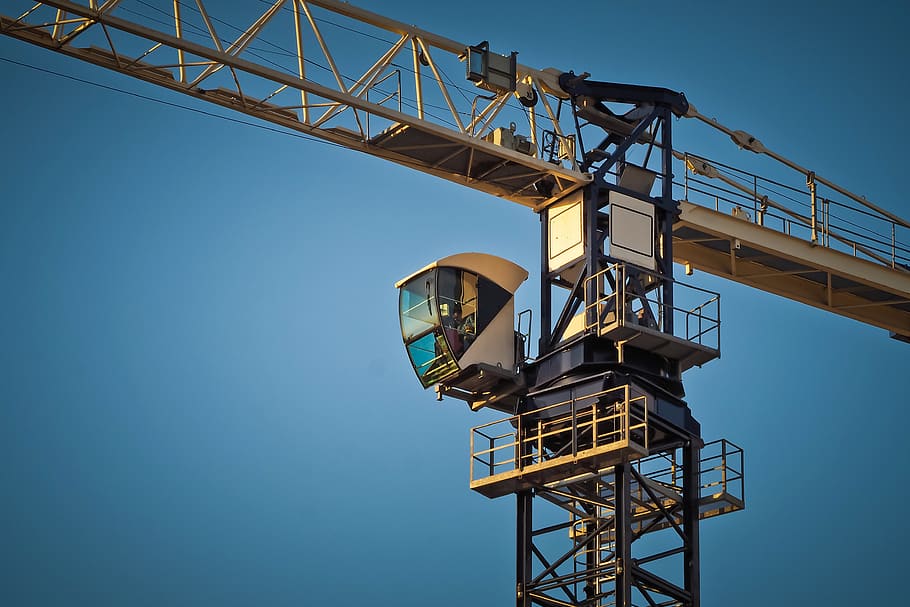 sky, crane, machine, high, baukran, crane operator, site, construction work, construction, technology
