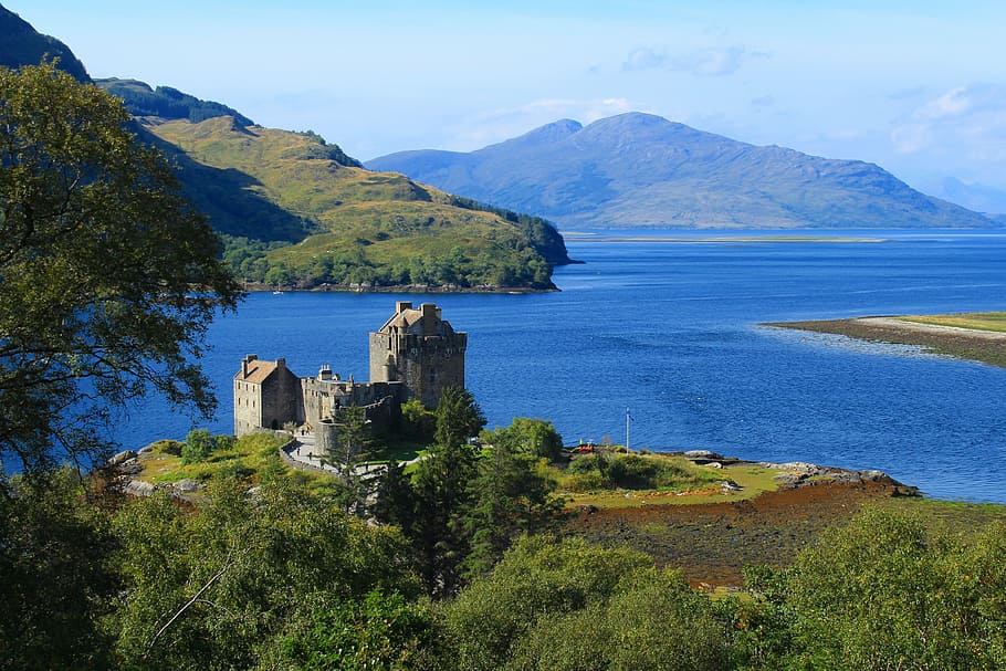 body, water, mountains, scotland, highlands and islands, castle, sea, landscape, architecture, scenics - nature