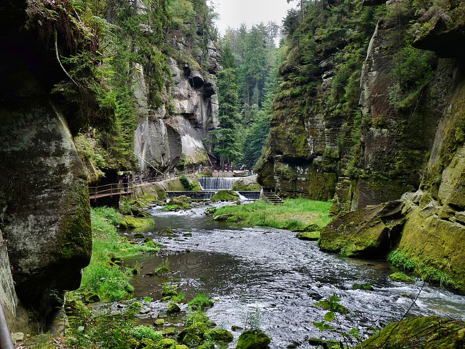 bohemian, switzerland, Gorges, Hřensko, Bohemian Switzerland, gorges in hřensko, gorge, rock, hike, climb