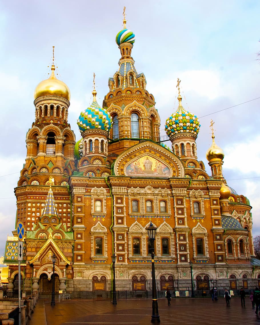 russia, saint pertersburg, pertersburg, church, ornate, orthodox, blood, spilled, building exterior, architecture