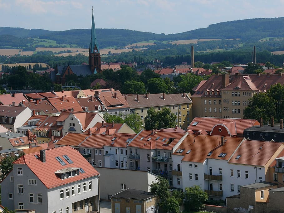 Upper, Bautzen, Upper Lusatian, Lusatian Mountains, Upper Lusatian Mountains, red church bautzen, germany, towm, roofs, city view