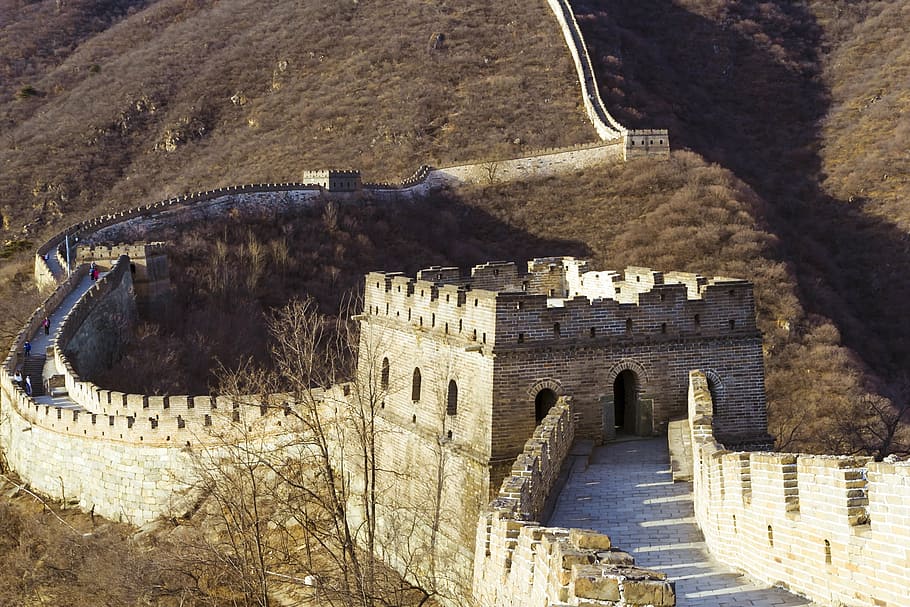 great, wall, china, beijing, the great wall, the city walls, the scenery, building, mountain, mountains