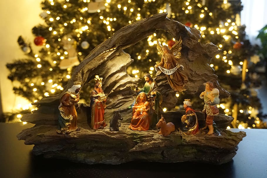 navidad, magos, niño jesús, santa maría, san josé, nacimiento, pesebre, representación, representación humana, arte y artesanía