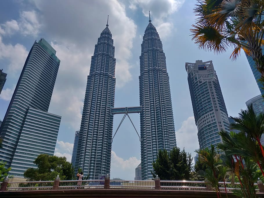 torres, petronas, kuala, lumpur, malaysia, gedung pencakar langit, struktur yang dibangun, arsitektur, eksterior bangunan, langit