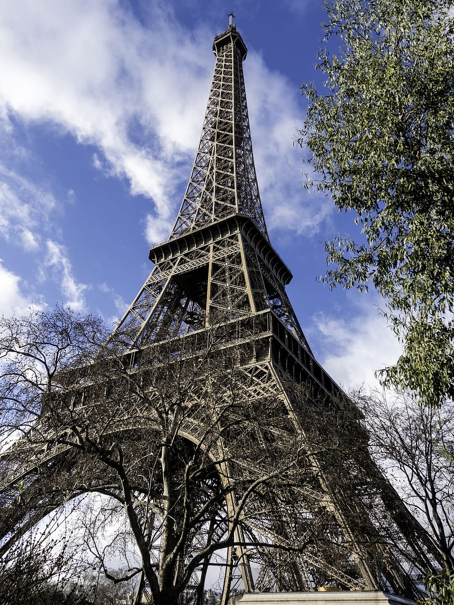 eiffel tower, architecture, symbol, paris, france, building, iron, metal, height, grand