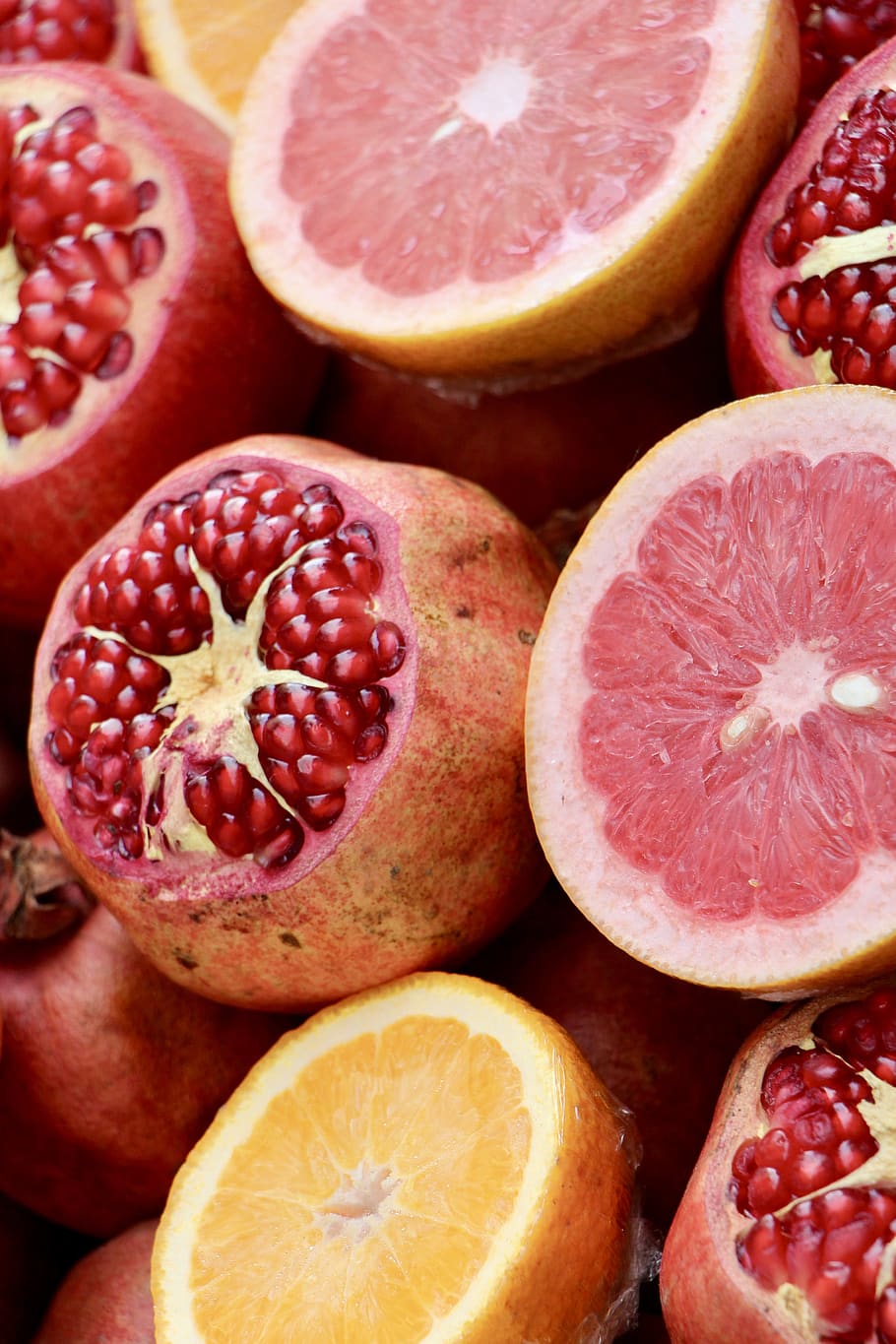 fruit, fresh, food, groceries, ingredients, oranges, pomegranates, citrus, juice, nutrition