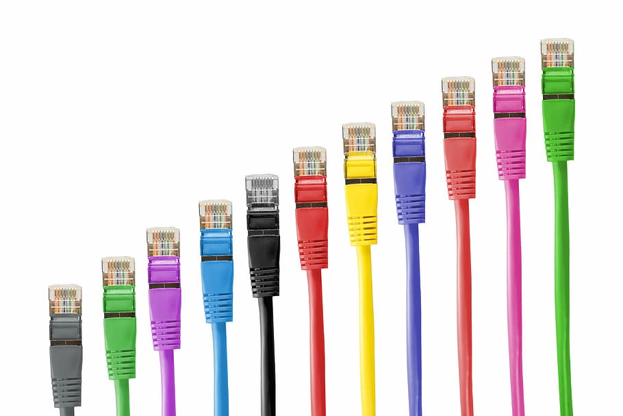 banyak warna kabel ethernet, kabel jaringan, garis, konektor jaringan, kabel, patch, kabel patch, rj, rj45, rj-45