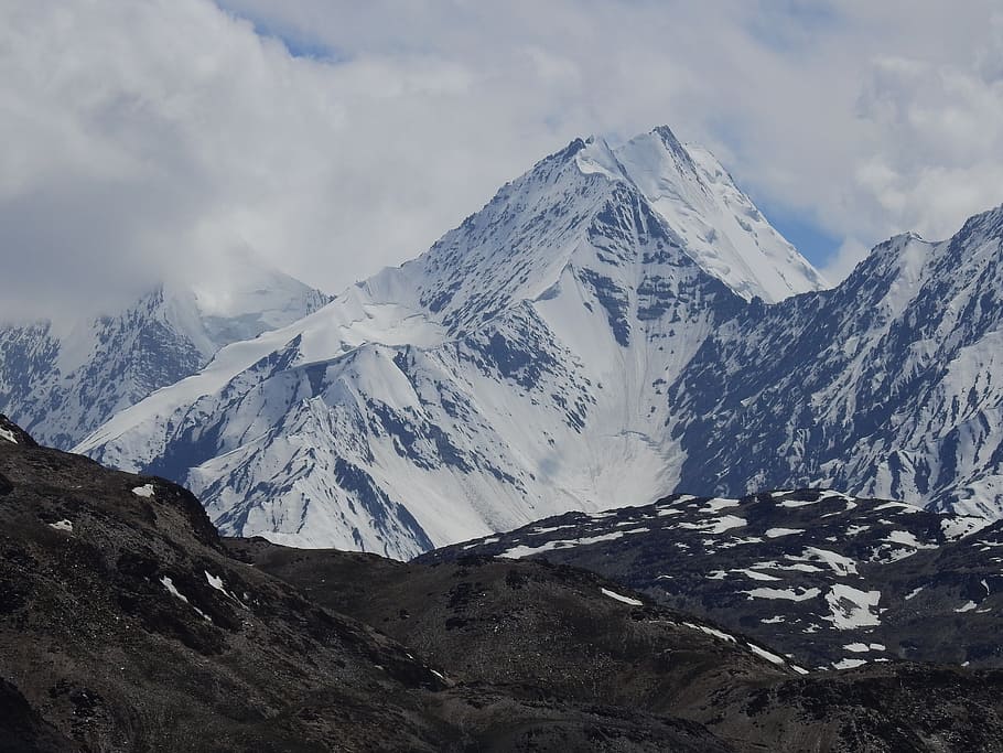 Spiti, Himachal Pradesh, India, Himalaya, paisaje, montañas, montaña, invierno, nieve, temperatura fría