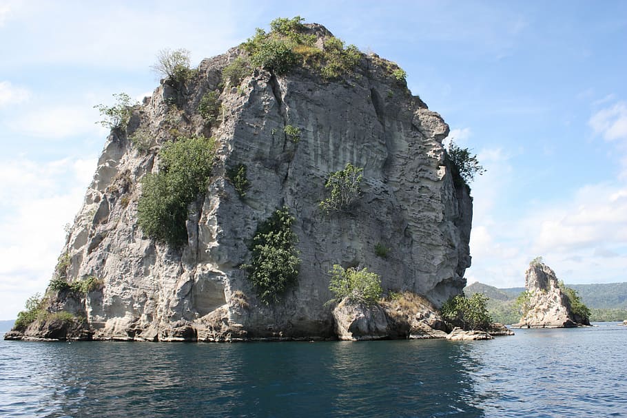 rabaul, papua new guinea, travel, oceania, rock, water, rock formation, rock - object, sea, sky