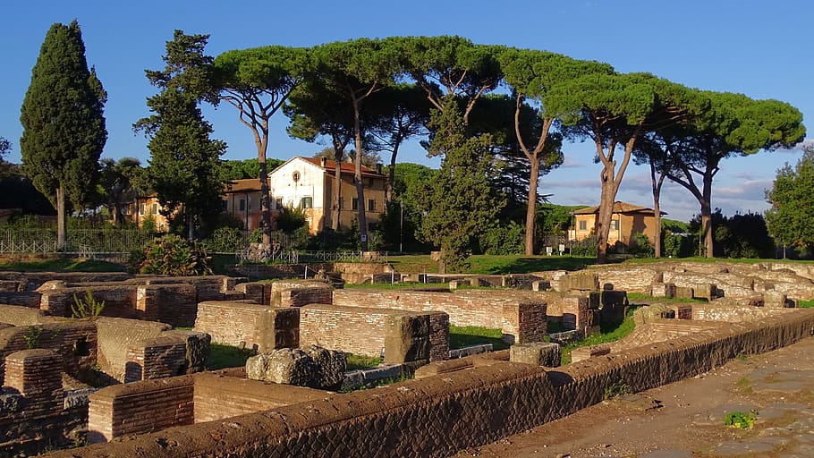 italy, ostia, antica, ruins, archaeological site, ancient times, roman, historically, history, stone