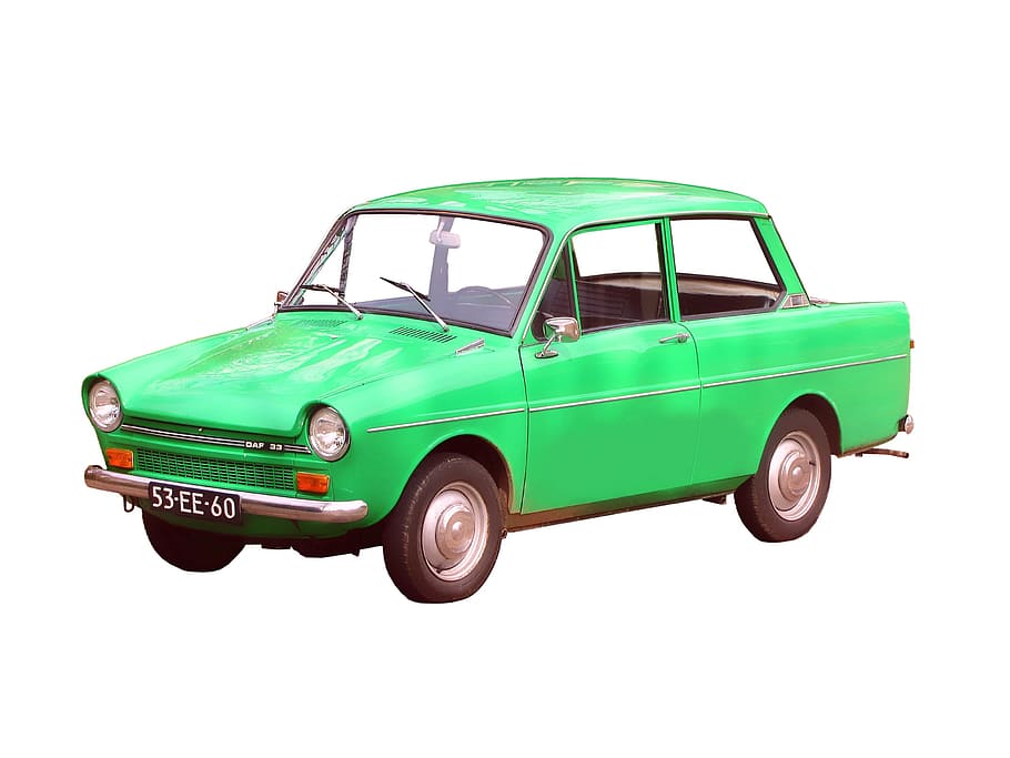 daf, daf 33, narciso, automóvil, modelo años 1967-1974, verde, aislado, automotriz, veterano, variomático