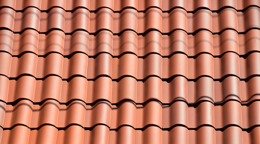 brown concrete roofing, clay tile, roof, background, architecture, design, style, house, home, building