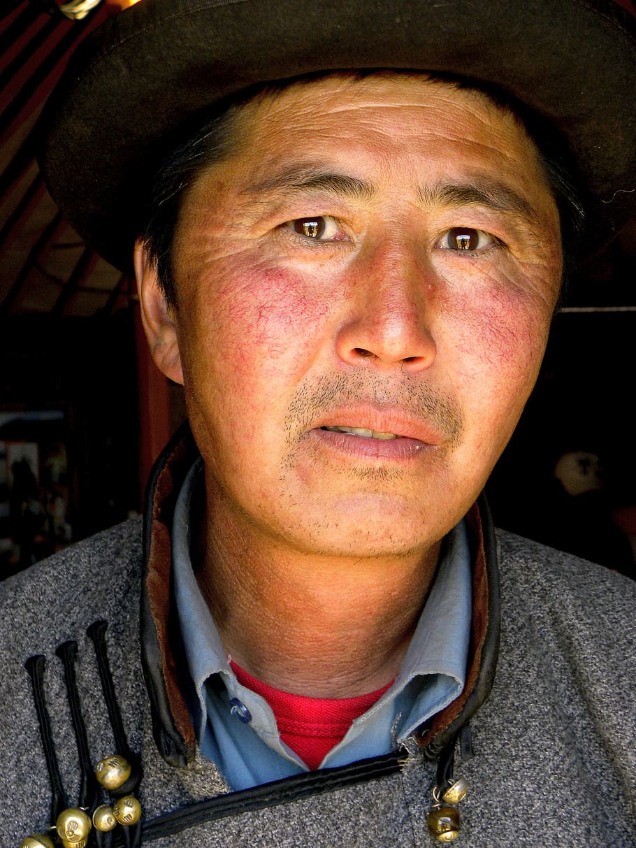 mongólia, viagem, nômade, deserto de gobi, estepe, homem, retrato, vestido tradicional, tradicional, tradição