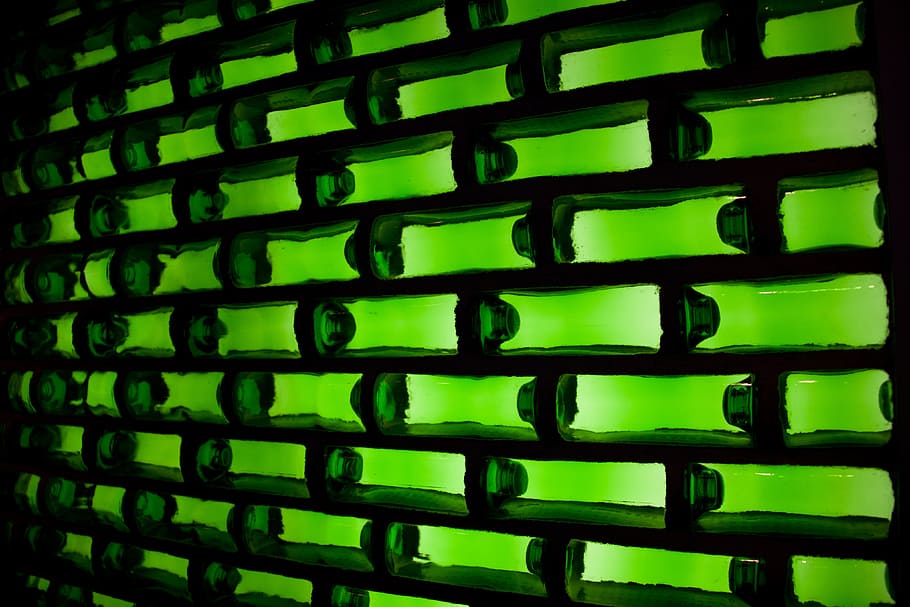 Bottles, Abstract, Background, Beer, bottle, design, glass, green, group, objects