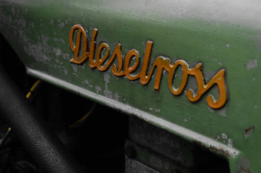 Fendt, Diesel, Ross, Tractor, Oldtimer, diesel ross, texto, color verde, comunicación, primer plano