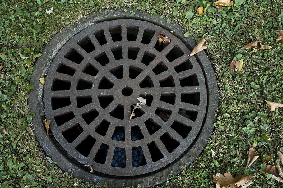 round, black, metal manhole, Sewer, Cover, Iron, Grate, Steel, sewer cover, iron grate