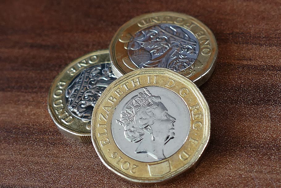 pound coin, british, new, money, finance, pound, currency, one, cash, coin