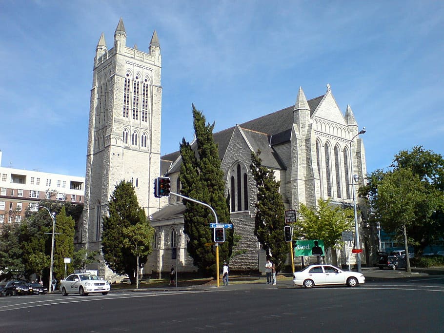 St Matthew-in-the-City, Igreja Anglicana, Auckland, igreja, fotos, Nova Zelândia, domínio público, são mateus na cidade, arquitetura, construção Exterior