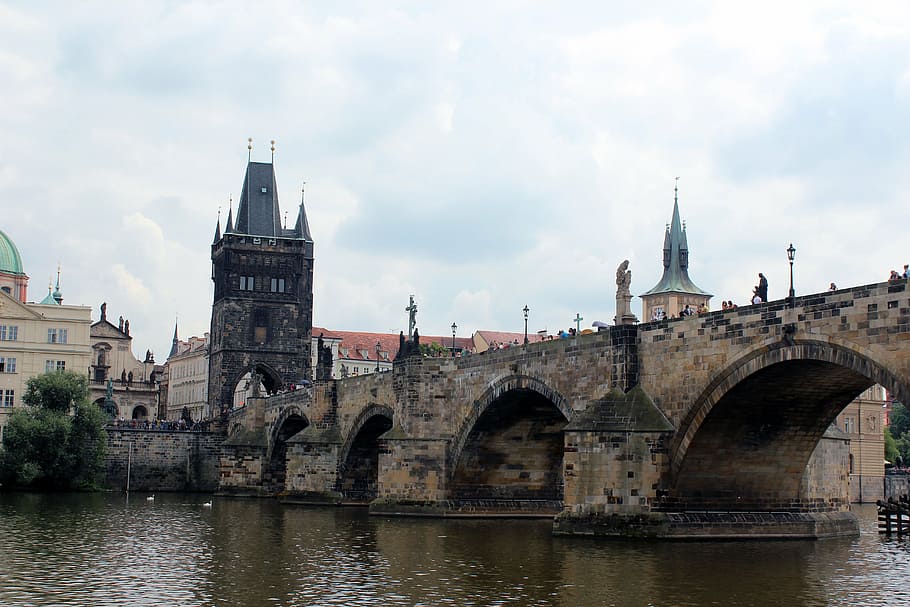 charles bridge, prague, czech republic, bridge, historically, moldova, city, statue, river, cruise