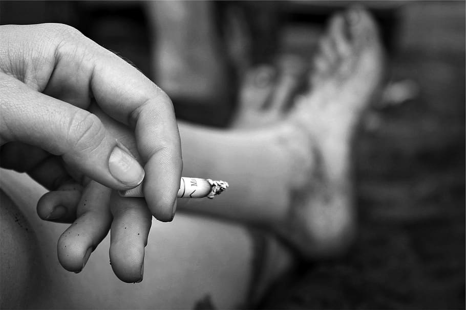smoking, cigarette, hand, tobacco, nicotine, habit, addiction, cancer, unhealthy, black