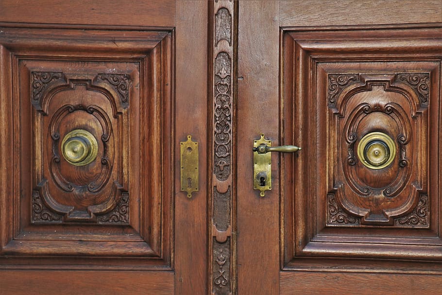 door handle, entrance, carved, rustic, frame, texture, decoration, vintage, handle, wooden