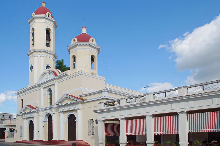 cuba, trinidad, cathedral, steeples, architecture, colonial, tropics, colors, roofing, facades