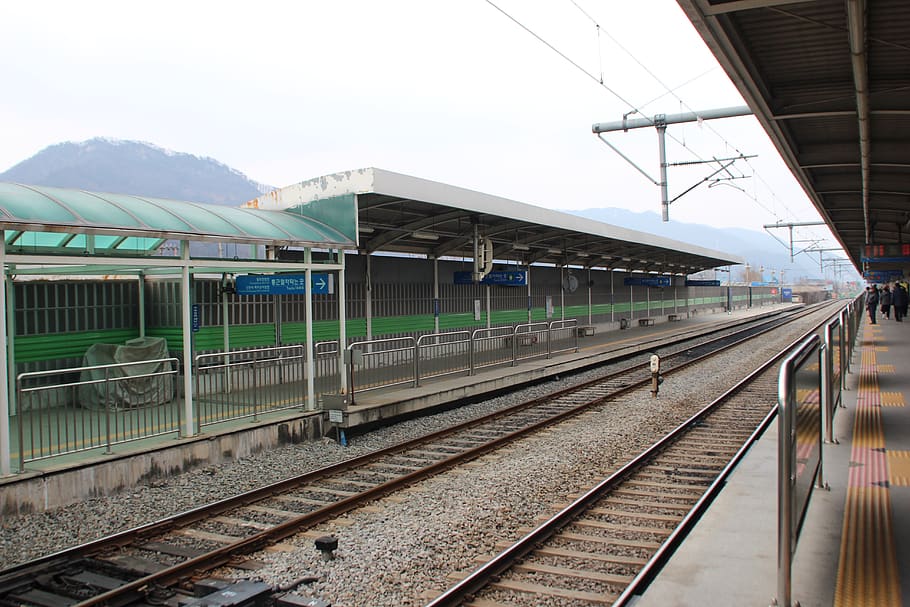 korea, railway, line, the railroad line, rail, tunnel, romantic, electric, telephone poles, frontline