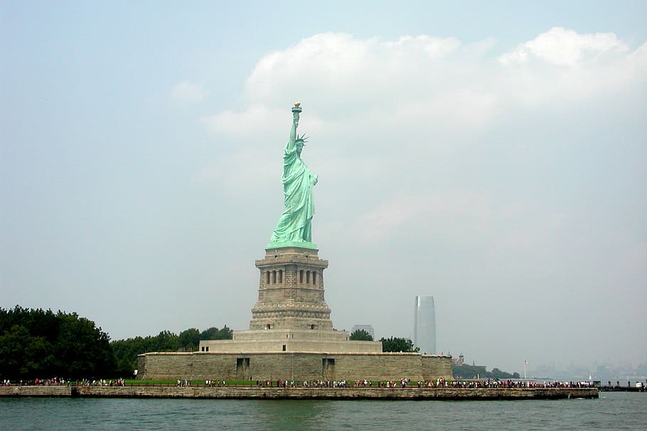 patung, liberty, baru, york, patung liberty, dom, usa, monumen, amerika, kota