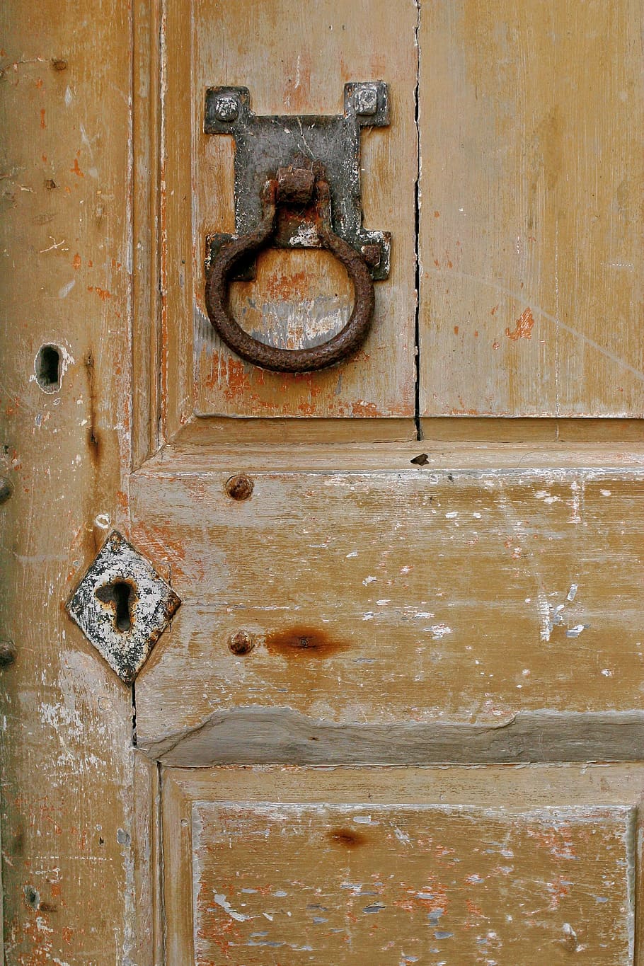 Door, Old, Textured, Knocker, Keyhole, entrance, old door, wood, antique, architecture