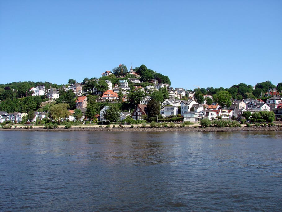 elbe, blankenese, hamburg, water, architecture, built structure, plant, tree, building exterior, sky