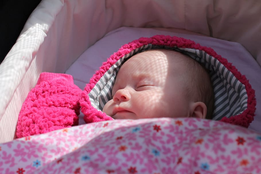 baby, sleeping, bassinet, Baby, Girl, Child, Small, Faces, girl, small, faces, sense of security