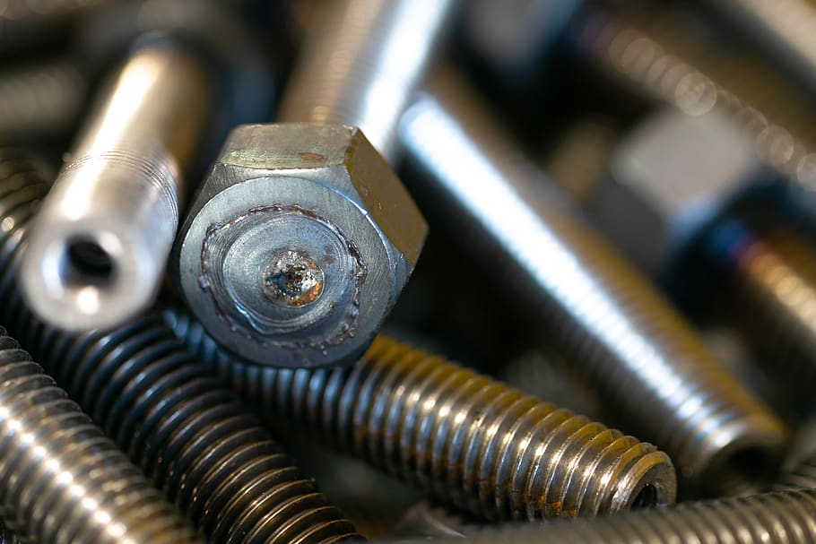 welded, bolt, steel, industrial, hardware, industry, iron, metal, screw, nut