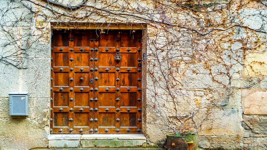 door, portal, house, wall, facade, old, architecture, building, rustic, brick