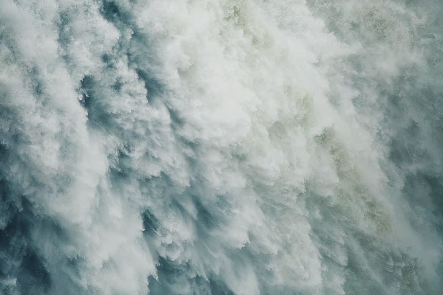 seawaves digital wallpaper, waterfalls, water, gushing, falling, streaming, rivers, waves, wet, nature