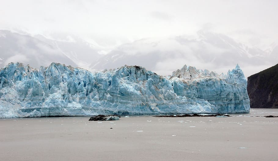 ハバード氷河, アラスカ, 風景, 写真, 氷, 氷河, 環境, 山, 空, 荒野