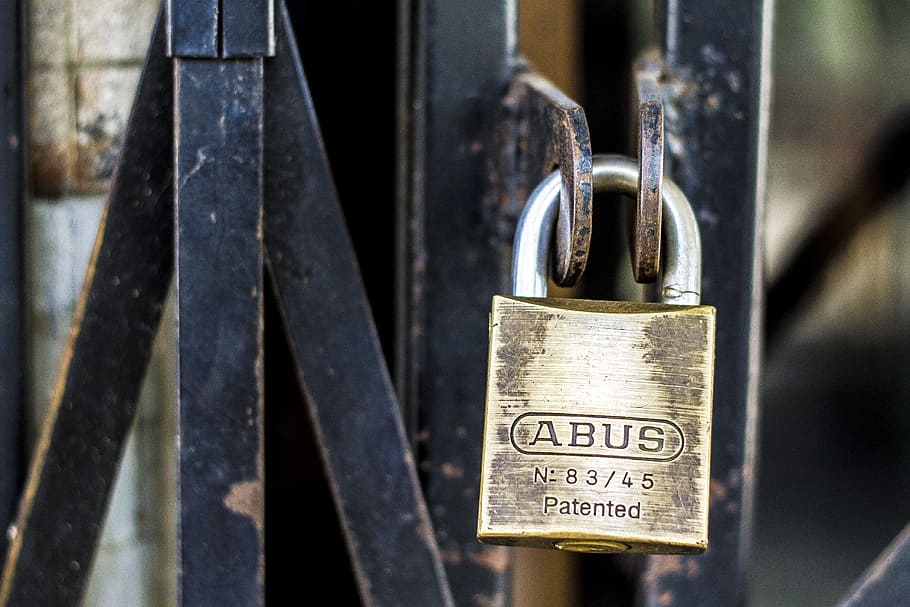 lock, padlock, metal, grunge, metallic, rusty, gate, closed, privacy, locked