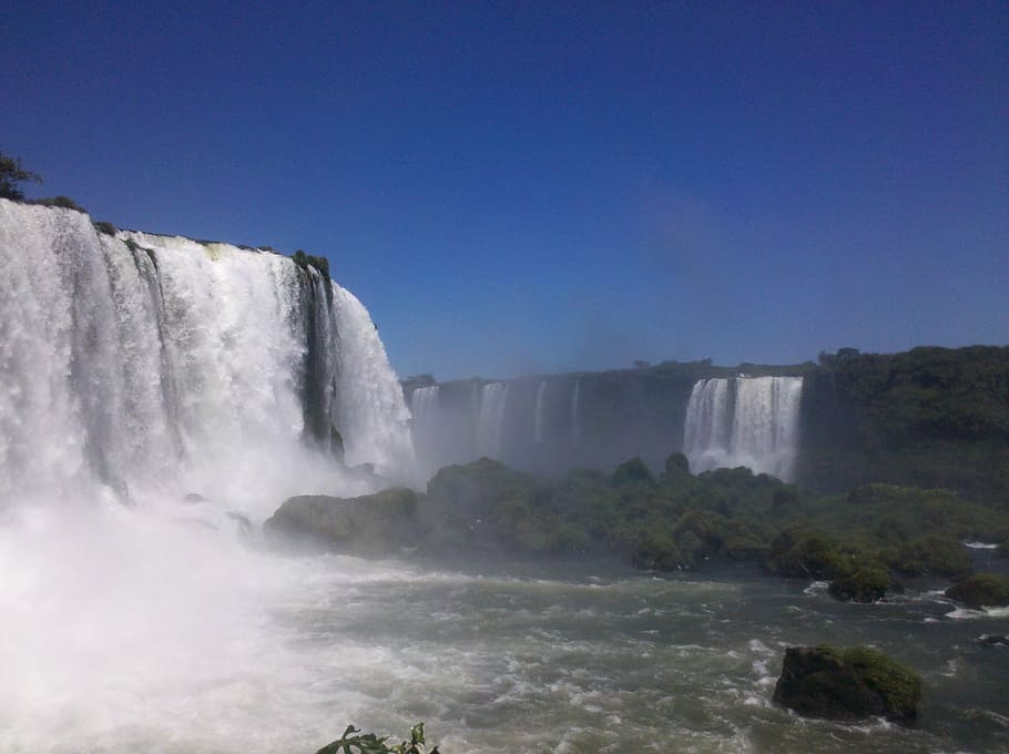 iguazu falls, water, paraná, the iguaçu river, foz do iguaçu, cataracts, brazil, nature, tourism, sol