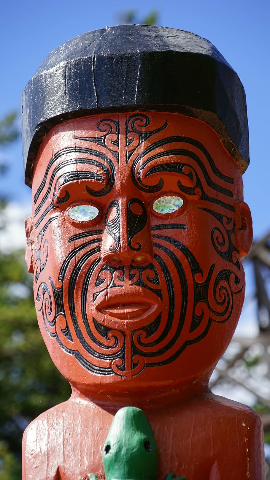 maori figure, carving, figure, arts crafts, holzfigur, new zealand, craft, face, ornament, maori