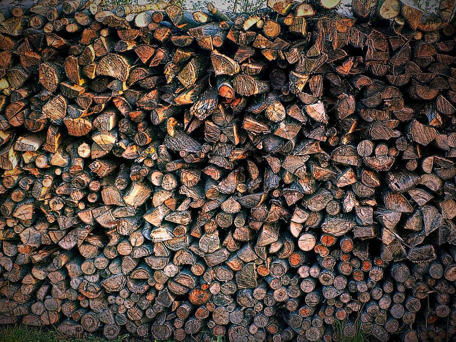 pila de madera, madera, apilada, leña, peines para cortar hilos, existencias, naturaleza, invierno, materias primas renovables, fondo