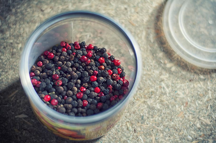 Pepper, Spices, Peppercorns, Forte, Food, kitchen, cook, red black, food product, bowl
