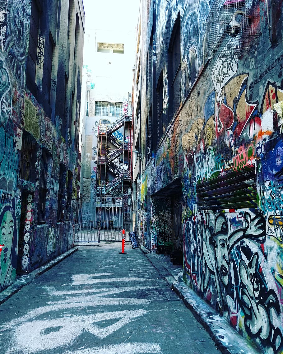 Melbourne City, Melbourne Cbd, wall art, australia, graffiti, spray paint, built structure, street art, architecture, city