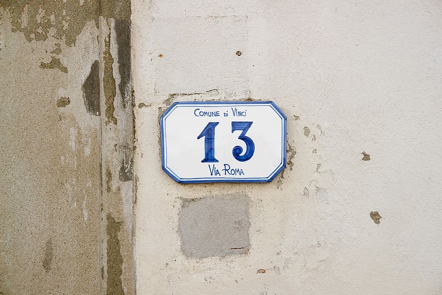 casa número 13, casa, número, 13, italia, pared, calle, icono, espacio, diseño