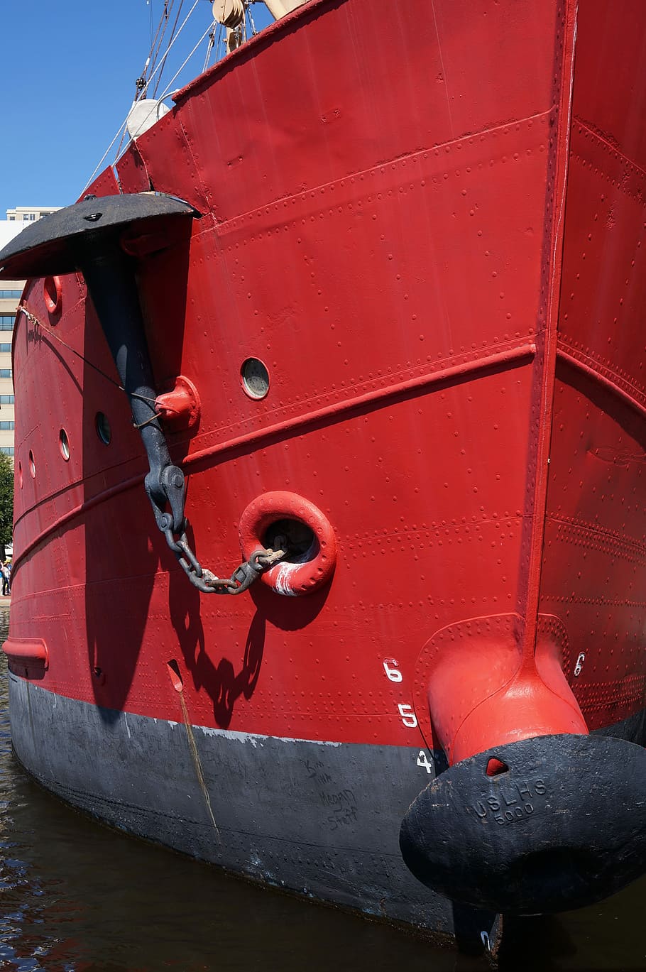 Boat, Bow, Anchor, Water, Ship, red, ocean, vessel, transportation, nautical
